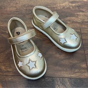 Old Soles Girl’s Miss Star Gold Leather Mary Janes Shoes Size 9.5